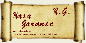 Maša Goranić vizit kartica